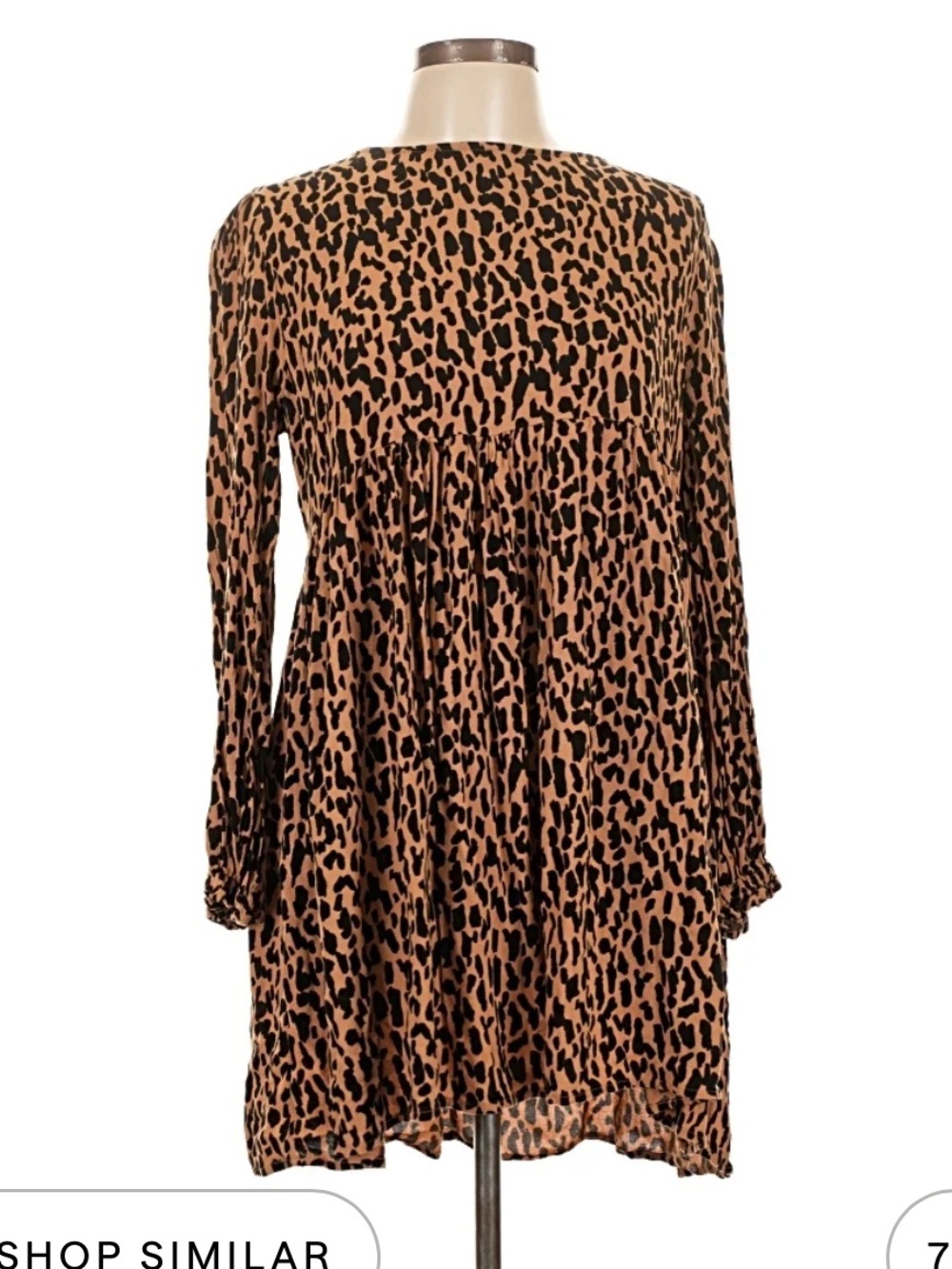 BP Leopard Print Long Sleeve Swing Dress